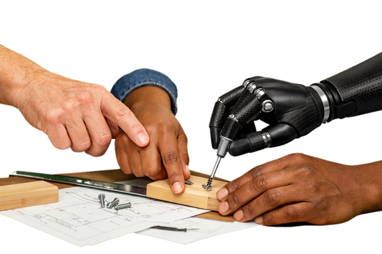 Hands working together